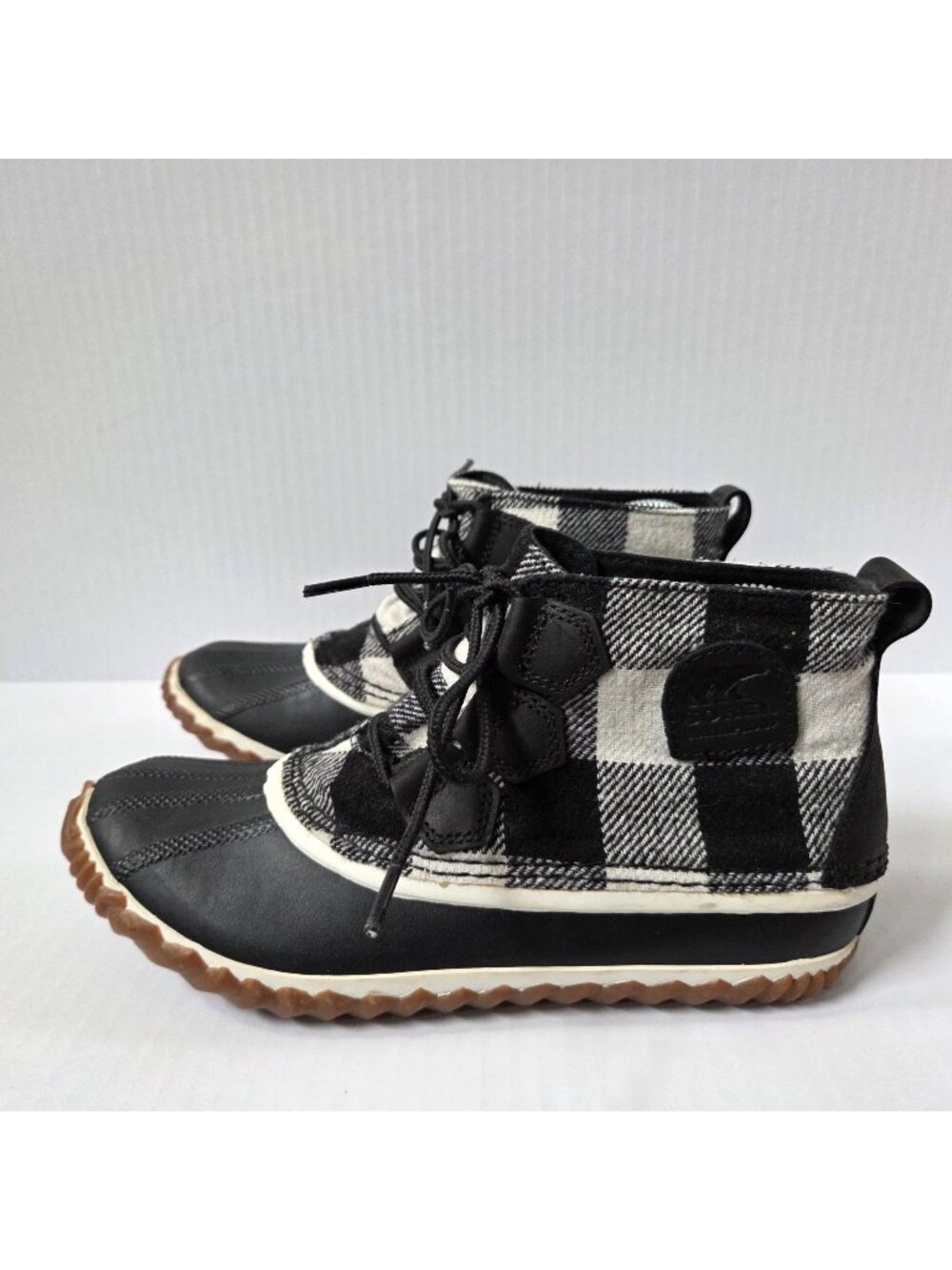 Sorel X Madewell Boots 8 Buffalo Check Out N About Waterproof Ankle Booties